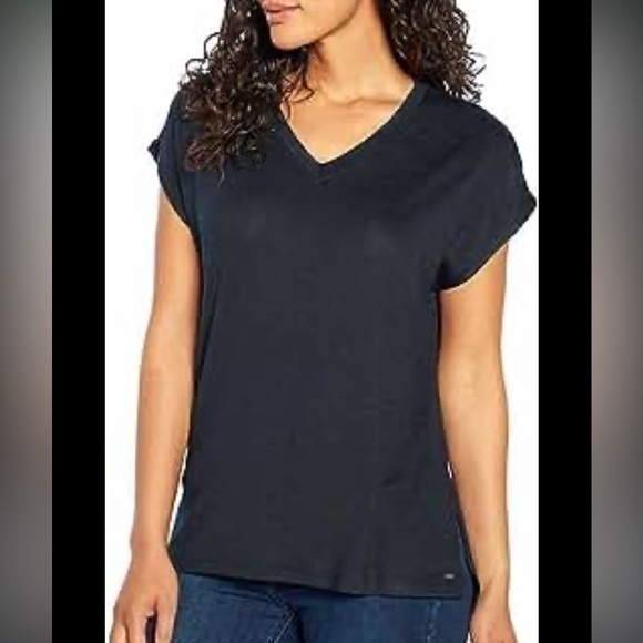 Orvis Short Sleeve V-Neck Tunic Knit Top XXL Blue - Picture 1 of 12